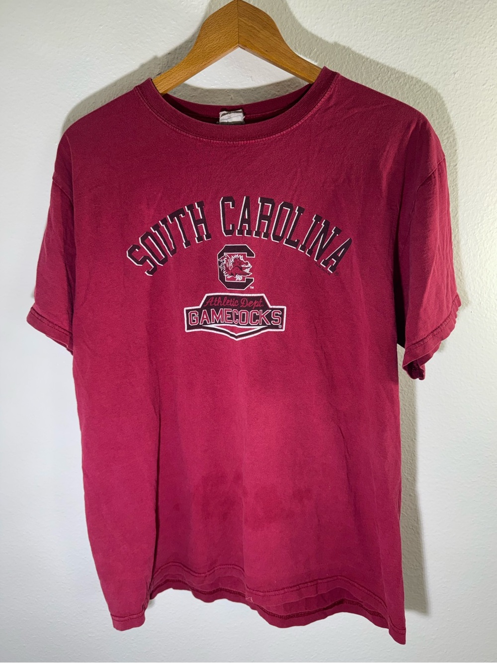 Vintage South Carolina Gamecocks Mens Short Sleeve T-Shirt - Garnet